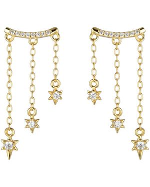 The Jewellery Stockroom Plated Triple Star Dropper Earrings - White