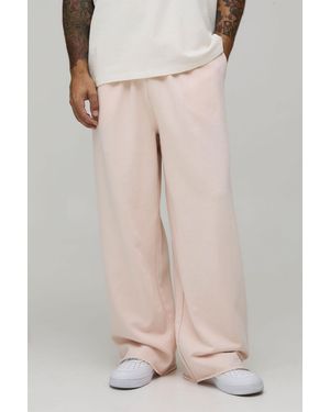 BoohooMAN Wide Leg Raw Edge Jogger - Pink