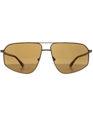 Calvin Klein Aviator Matte Amber Ck23126S Metal - Brown