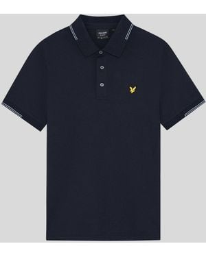 Lyle & Scott Fine Cotton Tipped Polo Shirt - Blue