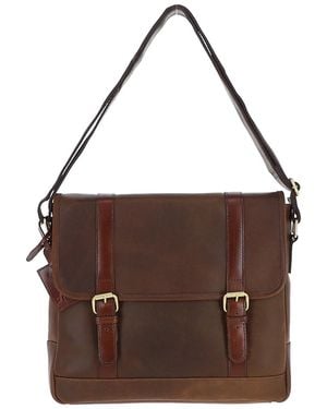 Fenland Sheepskin Vintage Oily Leather Messenger Bag - Brown