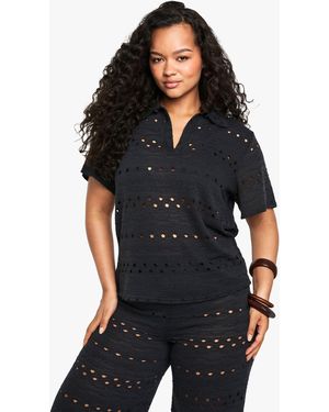 Boohoo Plus Boxy Beach Shirt - Black