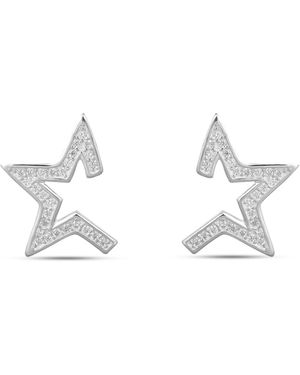 The Jewellery Stockroom Sterling Star Burst Cz Studs - Metallic