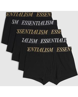 River Island Trunks Metallic Waist 5 Pack Underwear Cotton - Black