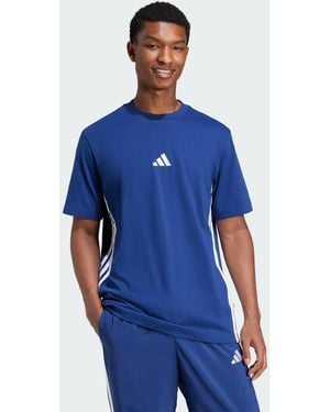 adidas Essentials 3-Stripes Single Jersey Tee - Blue