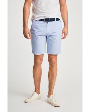 Tokyo Laundry Dark Cotton Oxford Shorts With Belt - Blue