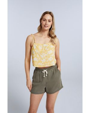 Mountain Warehouse 'Stella' Cropped Cami Casual Stretchy Lightweight Breathable Vest Top Cotton - Yellow