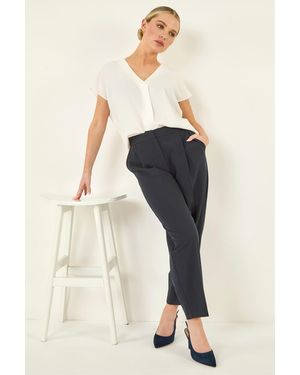 Roman Petite Ankle Grazer Smart Stretch Trouser - Blue