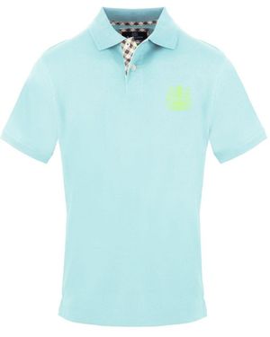 Aquascutum Collared Neck Short Sleeve Polo Shirt - Blue