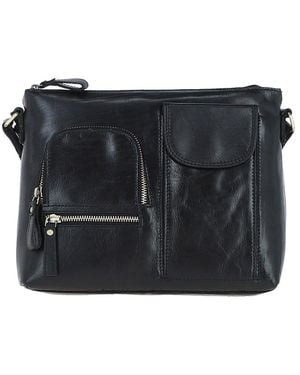 Ashwood Leather Exquisite Real Cross Body Bag - Black