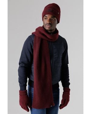 Tokyo Laundry Knit Hat, Scarf And Gloves Set - Blue