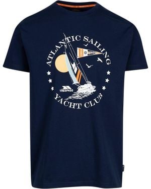 Trespass Lettering Graphic Crew Neck Short Sleeve T-Shirt - Blue