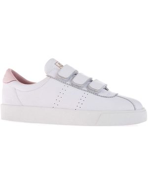Superga Ladies 2870 Sport Club S Leather 3 Touch Fastening Strap Trainers /Light) - White