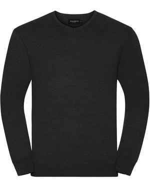 Russell Knitted V-Neck Sweatshirt - Black