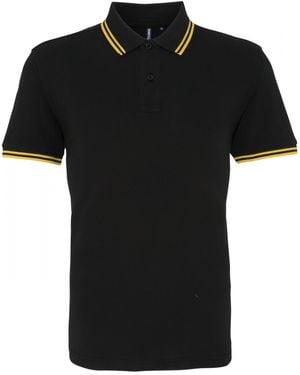 Asquith & Fox Classic Fit Tipped Polo Shirt - Black