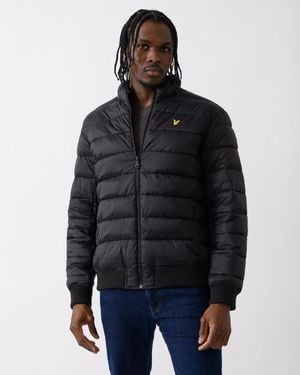 Lyle & Scott Funnel Neck Wadded Jacket Size: L - Blue