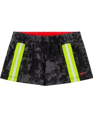 DIESEL Ladies Lillian Cloud Print Mini Shorts - Grey