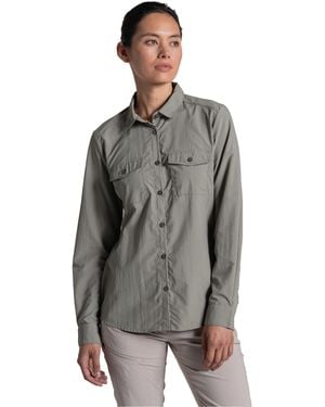 Craghoppers Ladies Loukkos Nosilife Long-Sleeved Shirt (Vert) - Grey