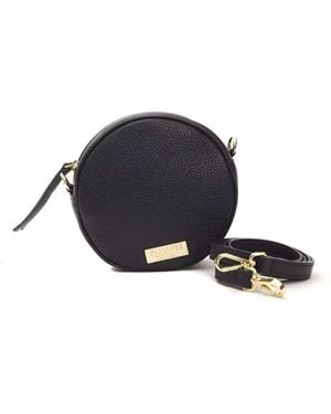 Pompei Donatella Elegant Oval Leather Crossbody Bag - Blue
