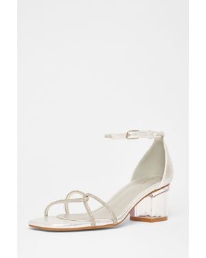 Quiz Twist Strap Heeled Sandal - White