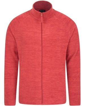 Mountain Warehouse 'Snowdon' Fleece Jumper Full Zip Quick Dry Antipill Fabric Mid Layer - Red