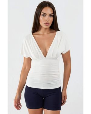 Busem V-Neck Tie Detail Blouse - White