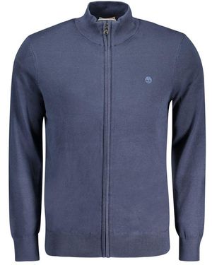 Timberland Truien & Vesten ,Blauw ,Katoen Blauwe Lange Mouw Rits Vest Katoen