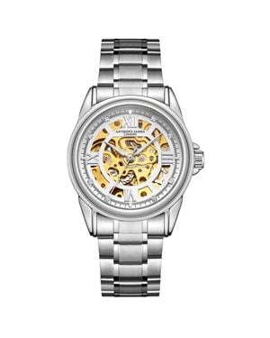 Anthony James Hand Assembled Limited Edition Skeleton Steel Watch - Metallic