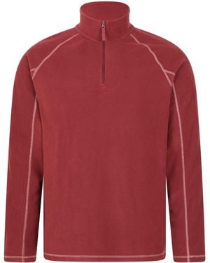 Mountain Warehouse 'Ashbourne' Fleece Jacket Half Zip Mid Layer Jumper - Red