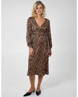 Blue Vanilla Draped Waist Wrap Dress - Natural