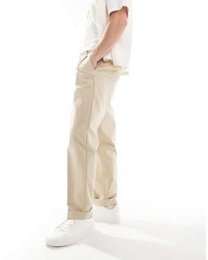 ASOS Smart Premium Cotton Oversized Tapered Chino Trousers - White