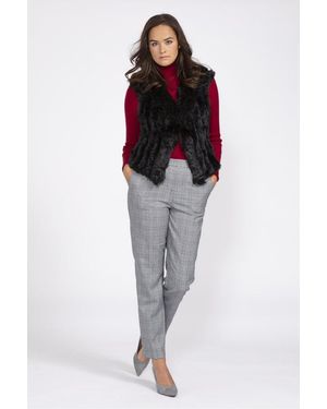 Jayley Faux Suede & Knitted Fur Gilet - White