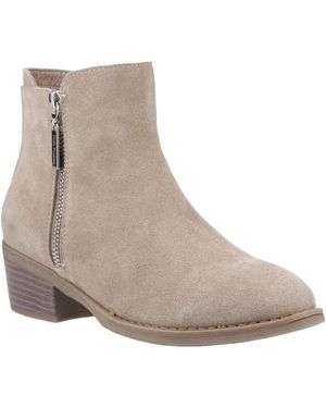 Hush Puppies Ingrid Suede Heeled Ankle Boots - Brown