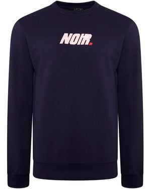 societe NOIR Lavitesse Wordmark Crew Neck Long Sleeve Sweatshirt - Blue