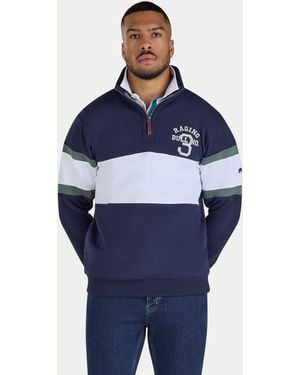 Raging Bull No 3. Quarter Zip Sweat - Blue