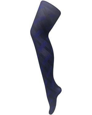 Sock Snob 1 Pack Ladies Coloured 80 Denier Opaque Patterned Soft Tights - Blue