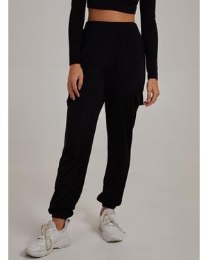 Pink Vanilla Slinky Luxe Pocket Joggers - Black