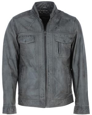 Ashwood Leather 'Edinburgh' Real Bomber Jacket - Grey