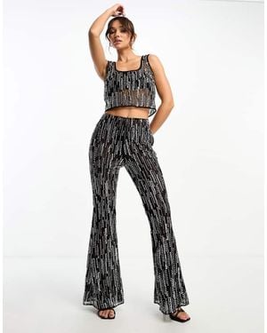 ASOS Embellished Flare Trouser Co-Ord - White