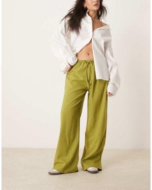 ASOS Tailored Wide Leg Trouser With Contrast Side Stripe - Natural