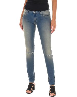 Met Long Denim Trousers Worn And Torn Effect 10Db50262 - Blue
