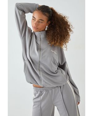 DSGN Studio Tricot Side Stripe Zip Through Track Jacket - Grey