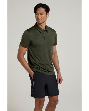 Mountain Warehouse 'Deuce' Polo Isocool High Wicking Casual Summer T-Shirt - Green
