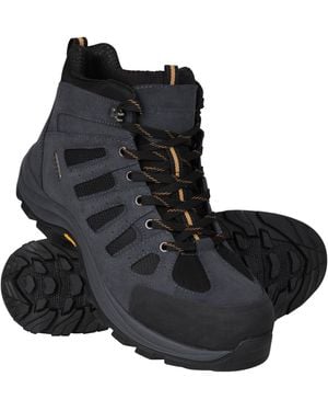 Mountain Warehouse 'Vertex' Extreme Vibram Boots With Deep Lugs Waterproof Breathable Boot Leather - Black