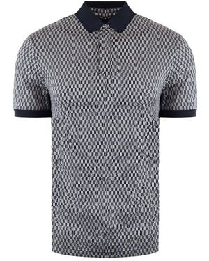 Armani Emporio Printed Polo Shirt Cotton - Grey