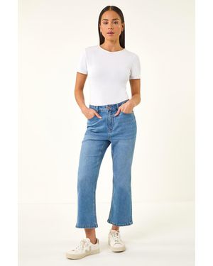Roman Petite Bootcut Cropped Jeans - Blue