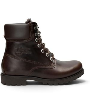 Panama Jack Leather Lace-Up Ankle Boots - Black