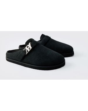 BoohooMAN Bhm Initial Mule - Black