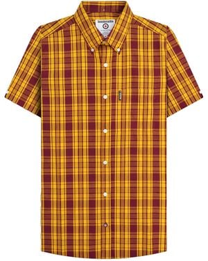 Lambretta Ss25 Checked Shirt Cotton - Orange
