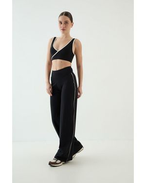 DSGN Studio Contour Piping Wide Leg Yoga Pant - Blue